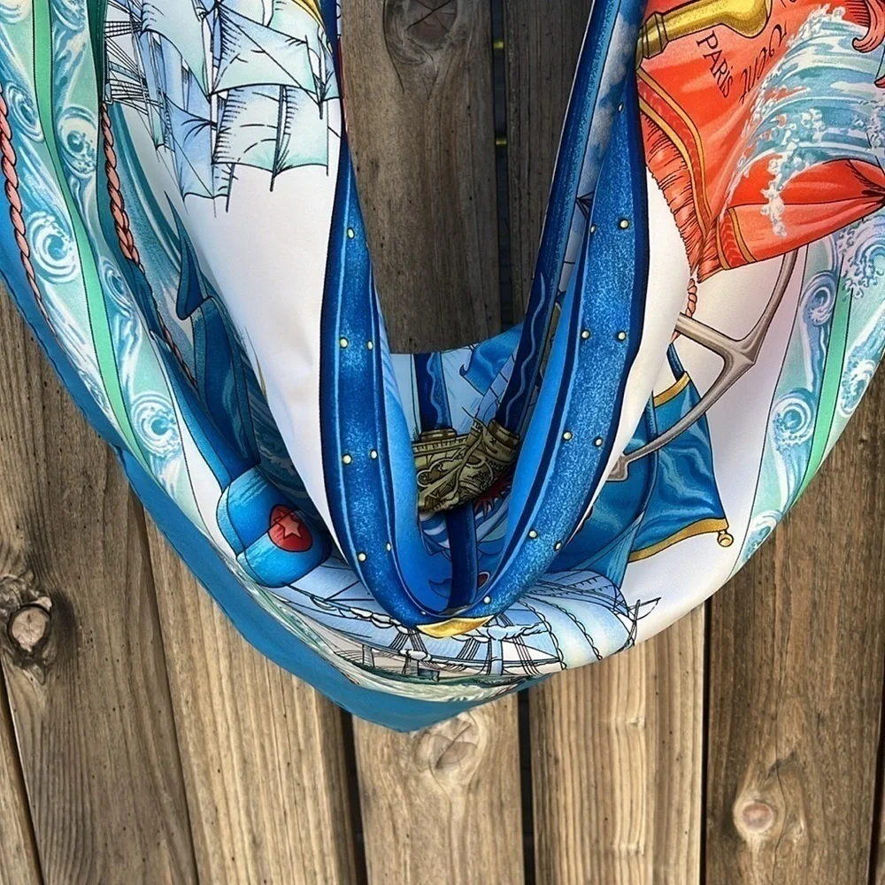 HERMES Vive Le Vent Carre 90 Silk Scarf Scarf Authentic